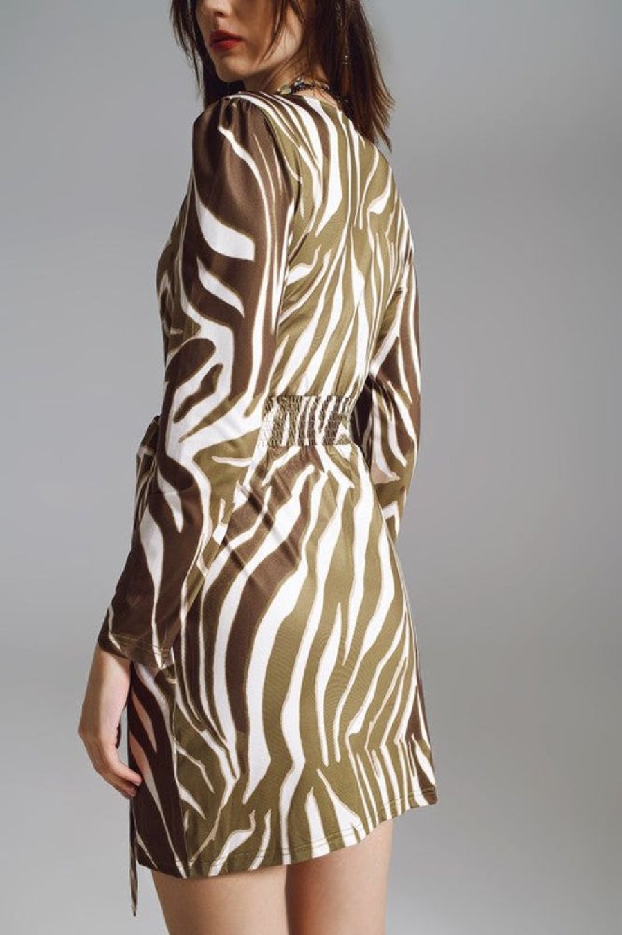 Clothing Q2 Ciara Dress Brown Zebra