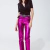 Clothing Q2 Style Queen Pants Fuchsia Metallic