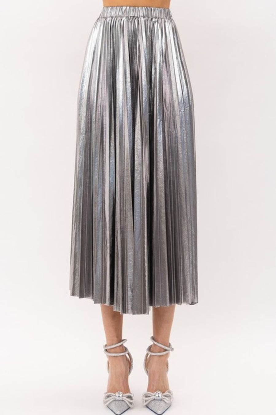 Clothing Sofie the label Alessandra Pleated Skirt Silver