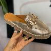 Shoes 42 Gold 42 Anri Loafer Mules- Gold