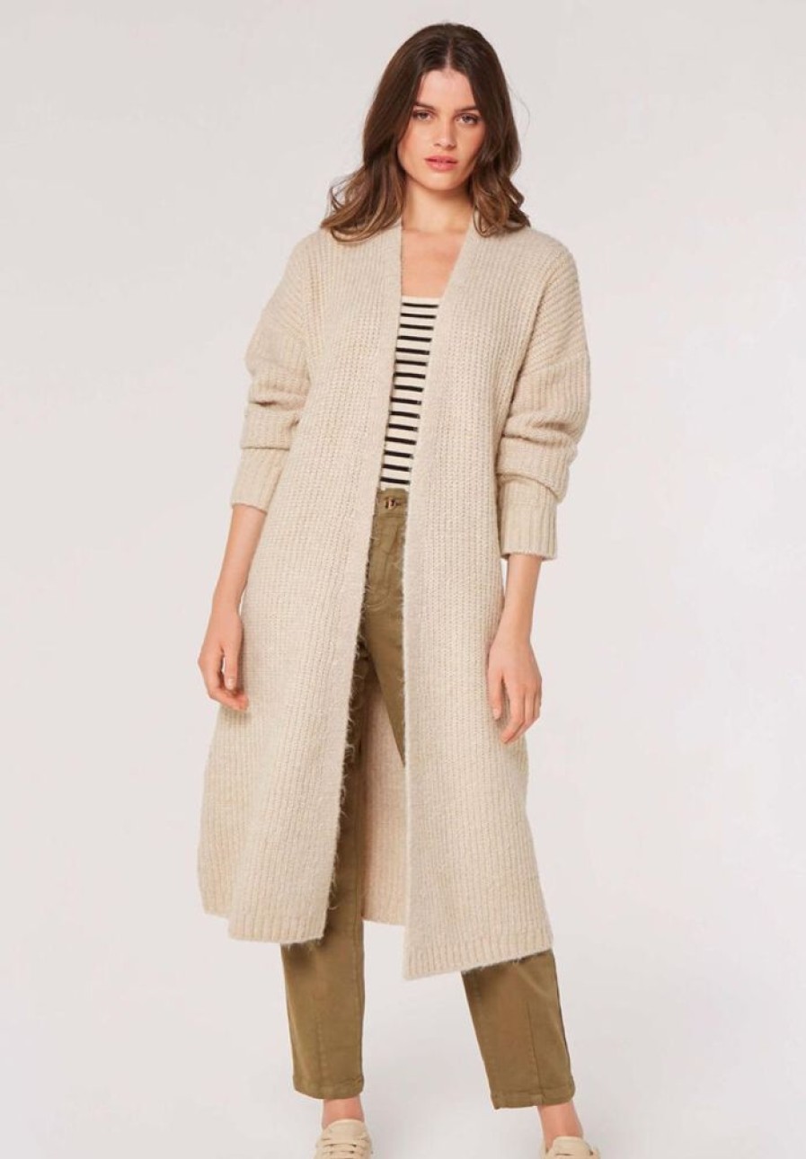 Clothing Apricot Inc Luxe Longline Cardigan Stone