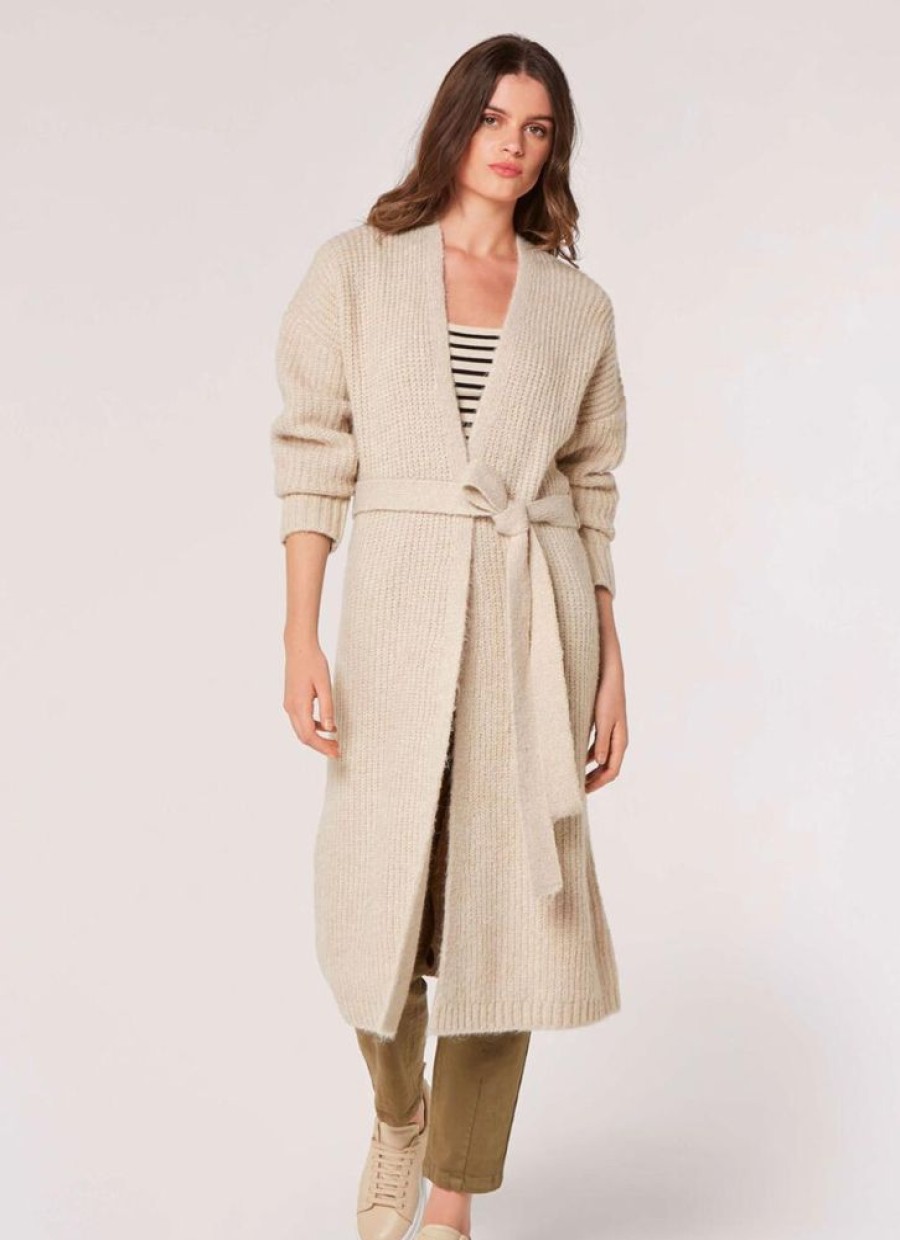 Clothing Apricot Inc Luxe Longline Cardigan Stone