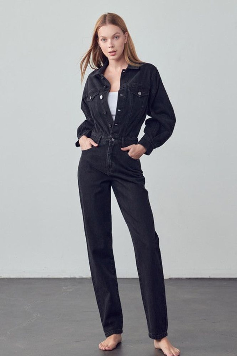 Clothing Insane gene Suzie Denim Jumpsuit Black