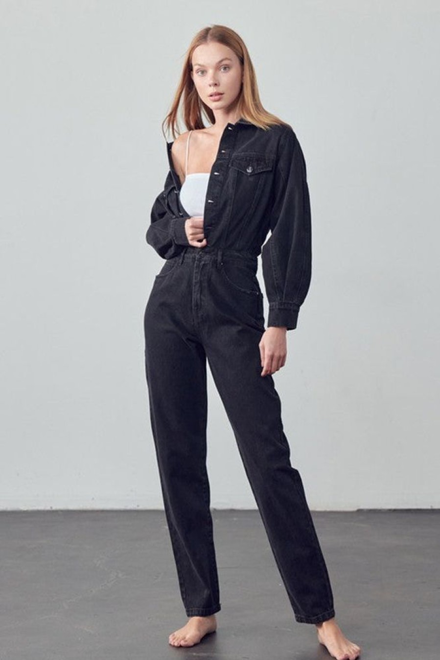 Clothing Insane gene Suzie Denim Jumpsuit Black