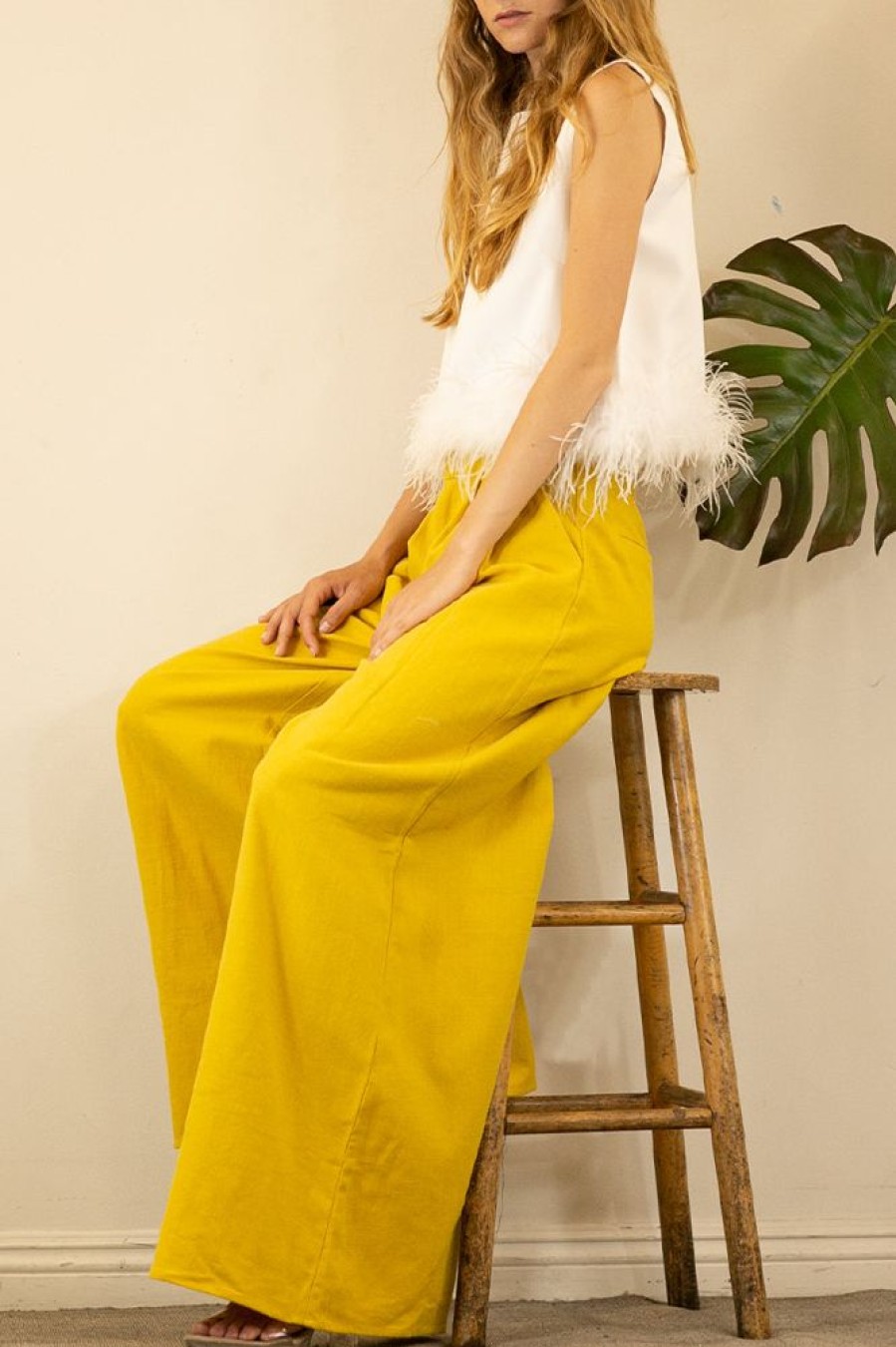 Clothing Mulla Jasmine Linen Pants Mustard