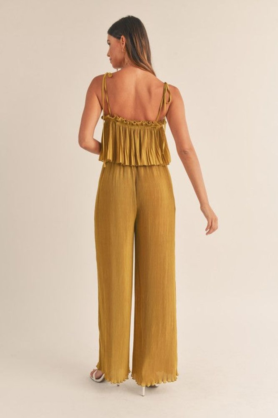 Clothing Mable Victoria Pleated Jumpsuit Mustard