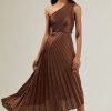 Clothing Sugar Lips Nancy Pleated Dress Brown