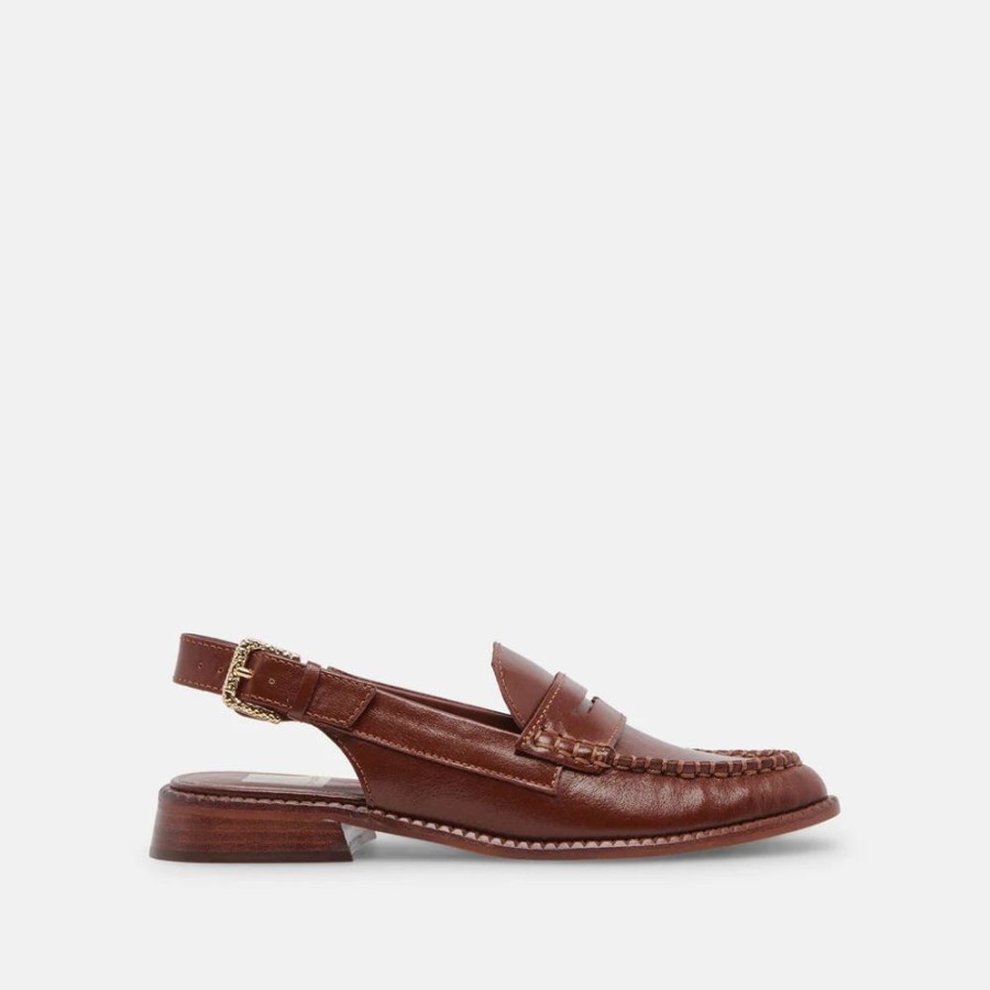 Shoes Dolce Vita Dolce Vita -Hardi Loafers- Brown Crinkle Patent Leather