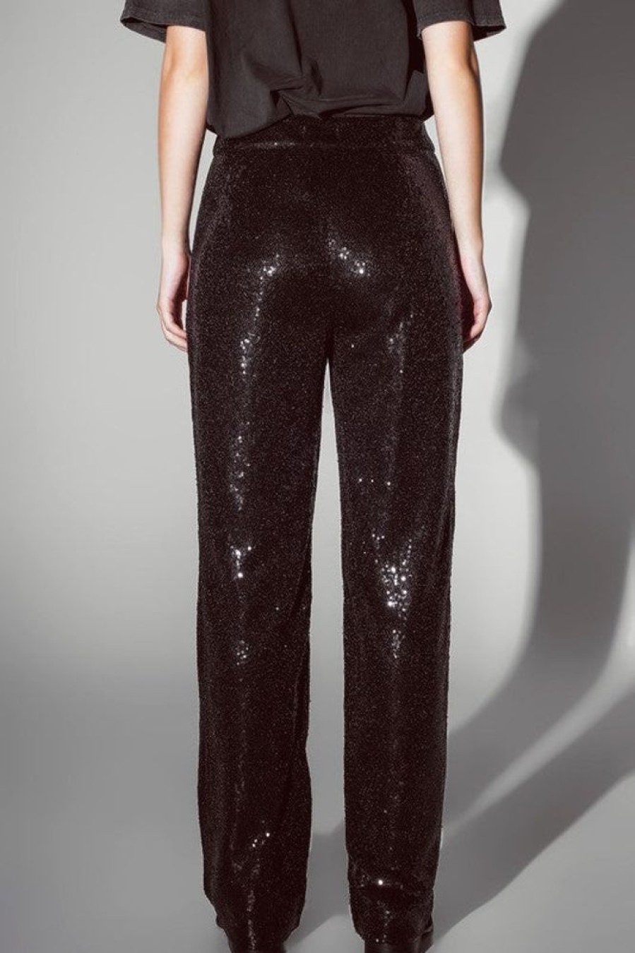 Clothing Q2 Sasha Sequin Pants Black