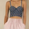 Clothing Mulla Soraya Rhinestone Bustier Denim