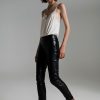 Clothing Q2 Lilian Faux Leather Pants Black