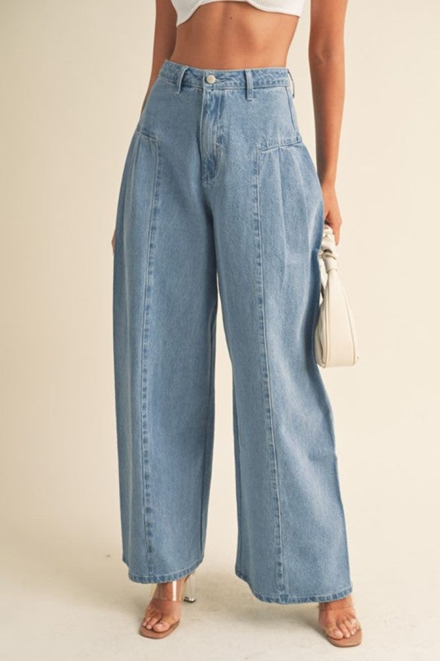 Clothing Mable Ziara Pleated Jeans Light Blue