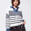 Clothing Q2 Capaldi Cozy Sweater White/Black