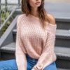 Clothing Verte Amy Off-The-Shoulder Sweater Peach Fuss