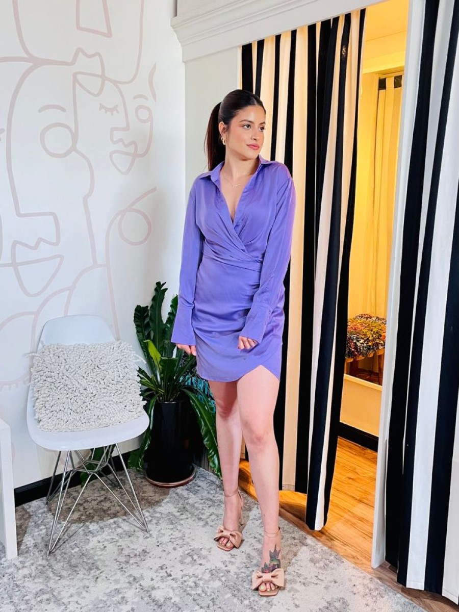 Clothing Lucy Paris Tristan Wrap Dress Lavander