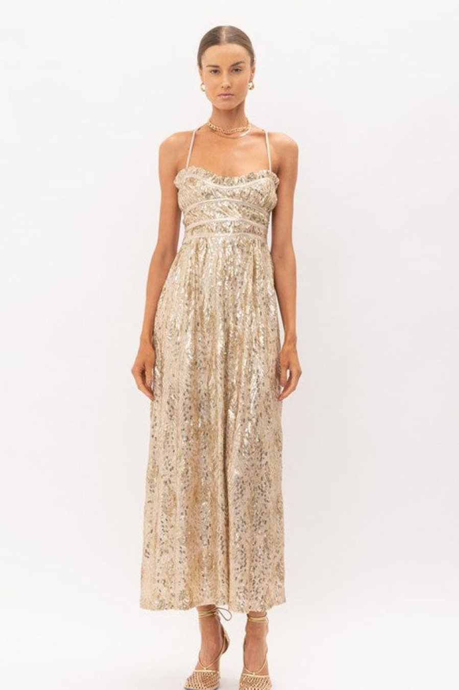 Clothing Sofie the label Josy Sequin Dress Gold