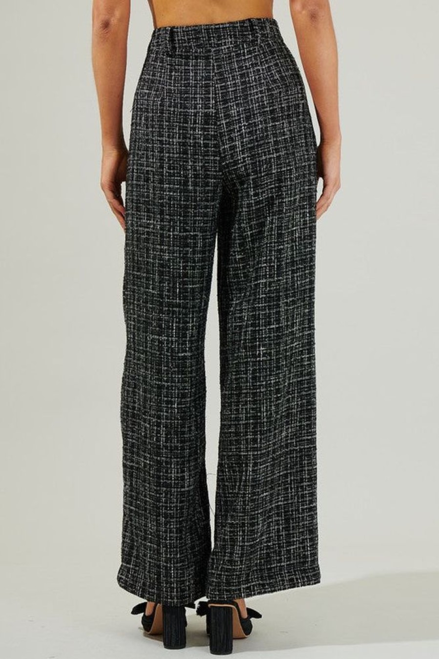 Clothing Sugar Lips Adriella Tweed Pants Black Tweed