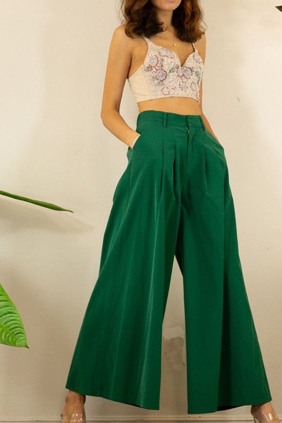 Clothing Mulla Luna Wide Leg Pants Deep Green